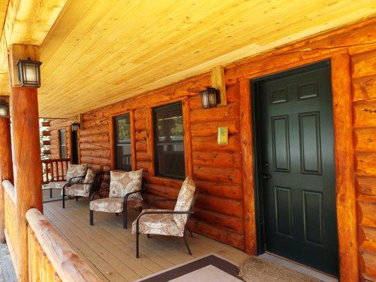 Front porch at The Cabin at TihsreeD