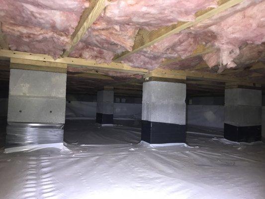 10mm poly Vapor Barrier Install. Get your crawlspace moisture down today!