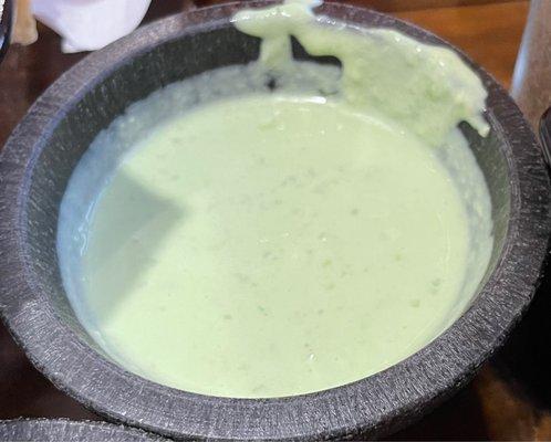 Green Sauce- what's in it?  Mix of salsa, sour cream and red salsa mixed.