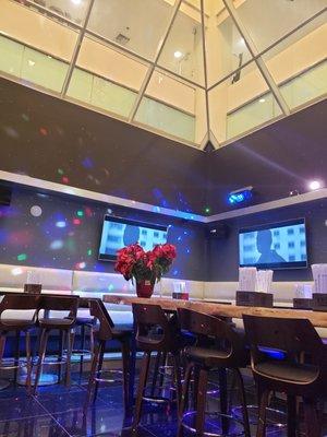 The new private lounge with stage. Lounge package starting from $700 from Thursdays to Saturdays. Please call us for details!