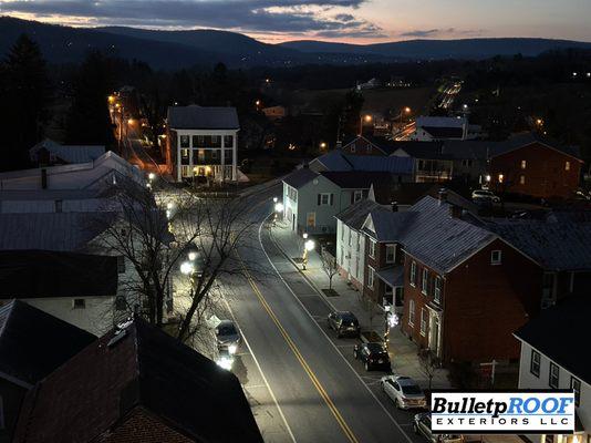 Roof top view from the Church Steeple at Emmitsburg Presbyterian Church in Emmitsburg Md 21788