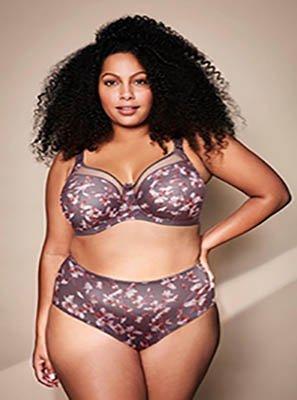 Goddess Kayla / Banded Underwire / Bra 6162 / Playful print. Shown in Gray Blossom coming March 2021. Pre-Order TODAY