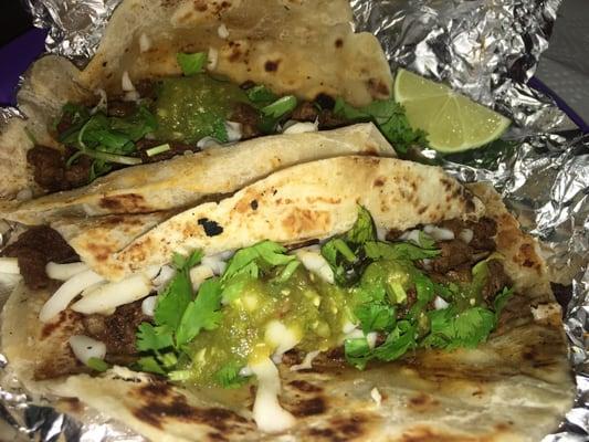 Flour tortillas fajita with cheese and cilantro great brunch