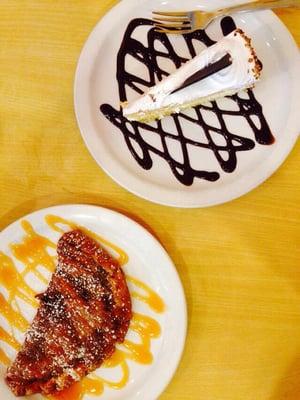 Apple empanadas and tres leche.