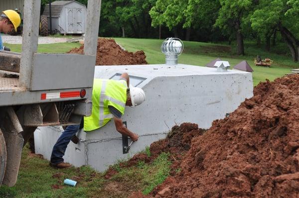 We install below ground and above ground storm shelters.