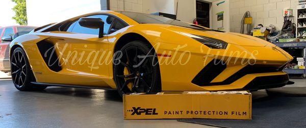 Full front in this Lamborghini with xpel ultimate plus film