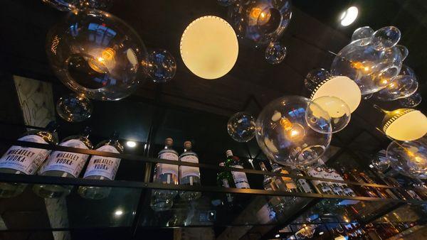 The bottles and lighting above our heads added to a great environment.