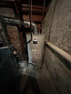 Replaced water heater and updated gas line to code