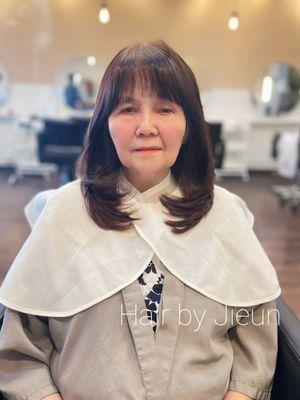 Women's layered haircut by Jieun