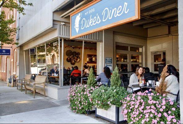 Outdoor covered dining for dog owners