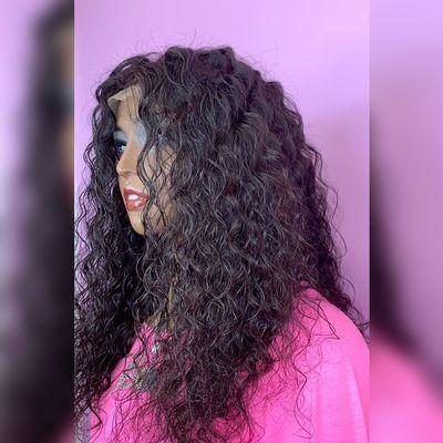 4x4 Lace Frontal Deep Wavy Human Hair Wig. Beginner Friendly. Wig can last over 4 years with proper care.