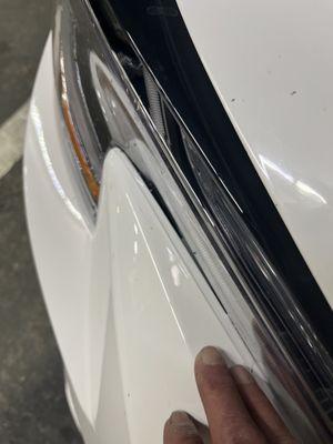 Gap between headlight and bumper