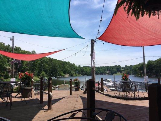 Amazing deck for enjoying your meal by the lake!