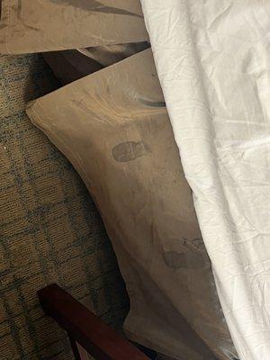 Stains on bed skirt