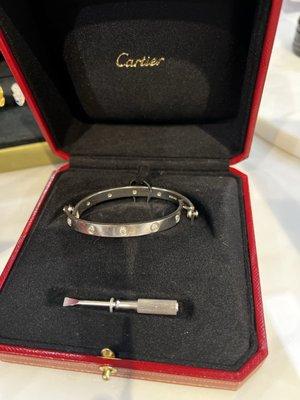 Cartier white gold diamond love bracelet