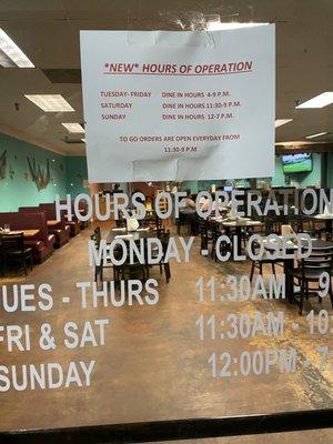 New hours