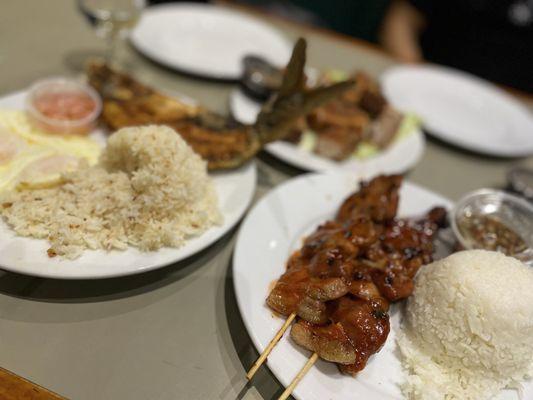 Bangsilog , bbq pork & Lechon kawali in back 5/5