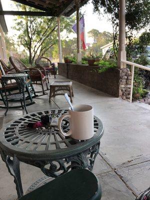 Middle of June and you could sit out on the rocking chairs on the porch, sip coffee, and enjoy the 60-70 degree weather.