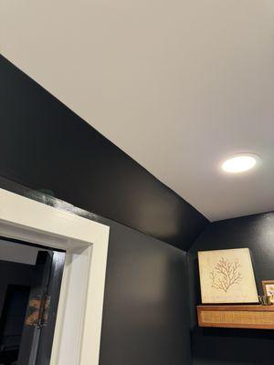 Repaired the drywall in the ceiling and painted - looks perfect!