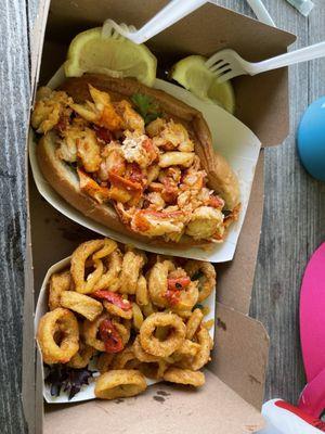 lobster roll and calamari