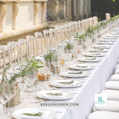 Linen rentals including party event linens for your next special event including tablecloths, napkins, overlays, chair covers, and more.