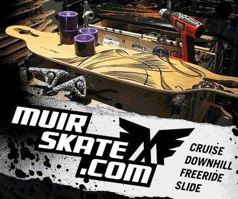 Muir Skate's workstation for skateboards of all kinds.