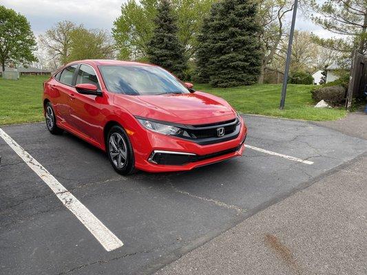 Red 2021 Honda Civic LX