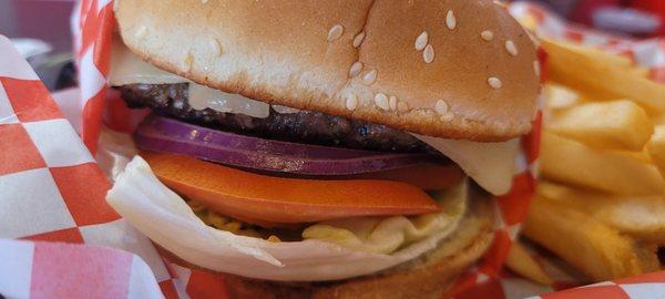 Great Cheeseburger  and fries