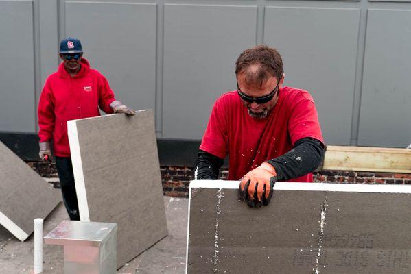 Commercial Roofers working on a project