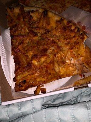 Burnt ziti slice