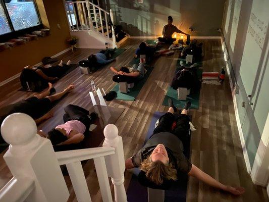 Pistachio Yoga's restorative class