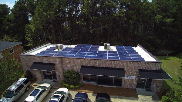 Solar panels on our office building. Go green!