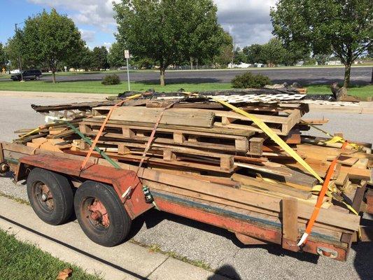 Helping pax decks and fence Llc today removing wood from all of their builds