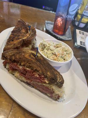 Reuben and homemade coleslaw