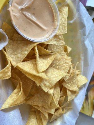 Chips with chipotle Mayo