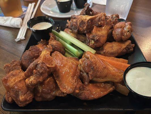 A pile of hot buffalo 20 Wings