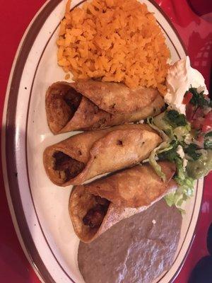 Chicken Flautas plate