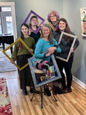 Five of us, in the Atelier, one of our many galleries.