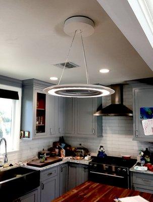 Just installed this really nice LED light fixture for a customer in Ojai. There were large holes in the ceiling which I patched & painted.