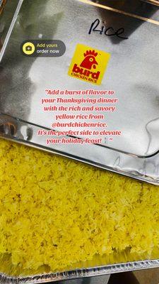 Just add on flavorful yellow rice for your thanksgiving dinner table .