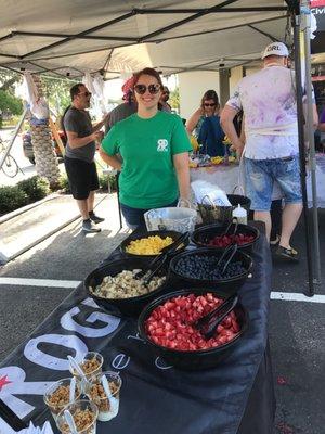 Tracy serving up the best breakfast parfait from Rogue Pub