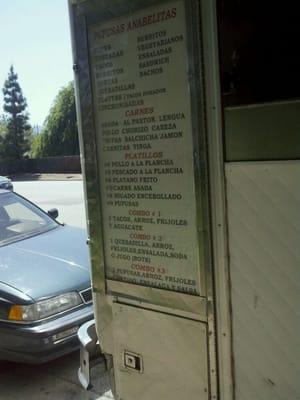 The menu