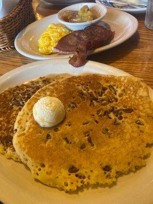 Pecan pancakes with country ham/sausage/bacon