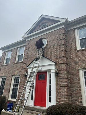 Bathroom window replacement to frosted glass for privacy March 2022 Herndon