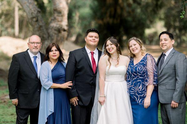 Bride and groom with their parents