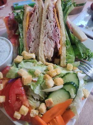 Club sandwich & salad