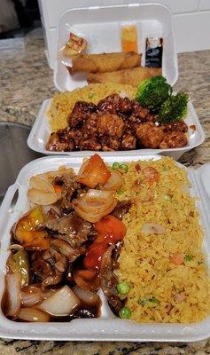 Pepper Steak and General Tso's Chicken