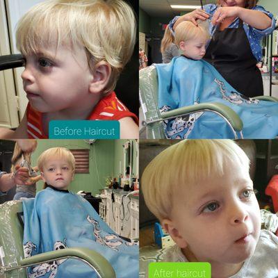 Toddler's first professional haircut