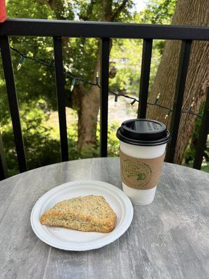 16oz americano and lemon poppy scone