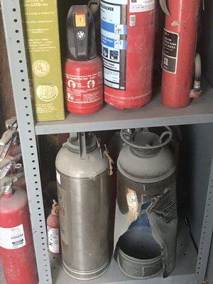 Scrap fire extinguishers. One that ruptured too.